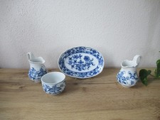 Schale-Zuckerdose-Sauciere -Sahnekännchen Zwiebelmuster Stadt Meissen Teichert