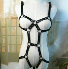 Sexy PU Leder Frauen Strumpfbänder Body Harness Dessous Korsett Bustiers Bondage