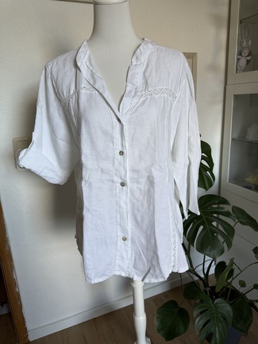 Weiße leinenbluse made - weiße,