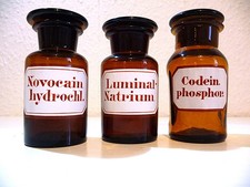 Apothekerflaschen,emaill.Etike