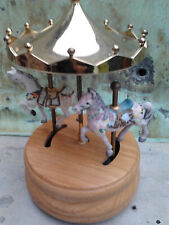 Spieluhr - Karussel mit 2 Pferdchen  -  Höhe 22,5 cm - DEFEKT