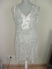 •●♥ Überwurf Sommerkleid - Gr. L - grau beige durchsichtig ♥●•!32