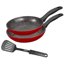 Stoneline 3-tlg Pfannenset ROT 20+28 INDUKTION + Pfannenwender IIWahl 21111