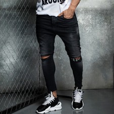 Mexton Men Herren Skinny Boyfriend Jeans Knöcheljeans Destroyed W29-W36