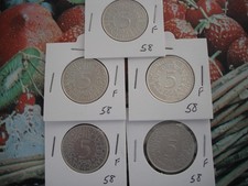 22 x 5 DM Silberadler 58,61,64