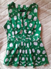 TAIFUN Top Bluse  Grün/Weiß