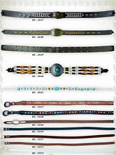 1 Stck schmales Leder Hutband, Western Hut Band mit Conchos+ Nieten,n.Wahl