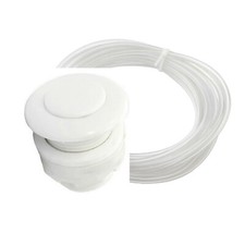 Drucktaster Pneumatik Schalter WEISS 1" AG (D32mm) inkl. 5m PN Schlauch 3mm ID