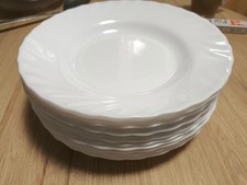 Arcopal France Suppenteller Teller tief, Ø 23 cm, Opalglas, 12 Stück weiß