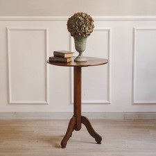 Antiker Beistelltisch dreibeinig Vintage französischer Säulentisch Tripod rund