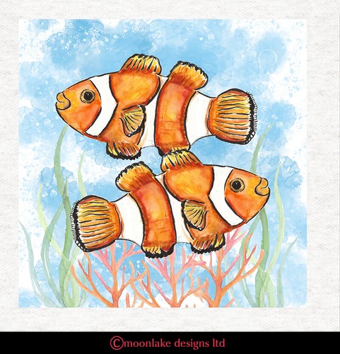Tier clown fisch - -, stoff
