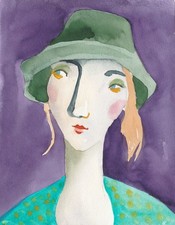 Original Aquarell, Gruener