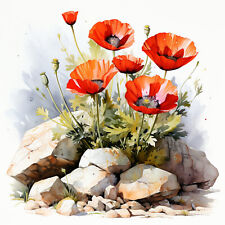 Deko Bild Wilde Mohnblumen Klatschmohn Wandbild Wanddeko Dekofliese Wandfliese