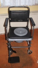 Toilettenstuhl fahrbar Toilettenrollstuhl WC - Stuhl Nachtstuhl + Eimer