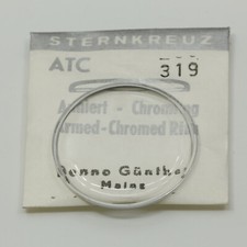 Uhrenglas Sternkreuz ATC gewölbt armiert mit Chromring Armbanduhren Uhrglas