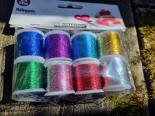 8x 30m Glitzer Nähgarn in verschiedenen Farben (Siehe Bilder)
