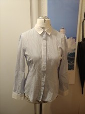 Business Bluse Kostüm Pin Stripe Vintage Lolita Viktorianisch 38/40 Schmuckknöpf