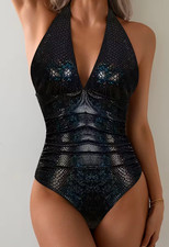 Damen Badeanzug Glitzer