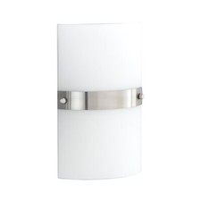 Wandleuchte Silber Opalglas