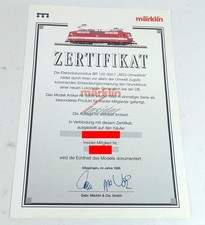 Spur Z Märklin 8835 ZERTIFIKAT E-Lok BR 120 002-1 DIGITAL Insider Club Modell !!