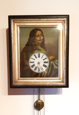 Anitike Schwarzwälder Rahmenuhr Augenwender-Uhr Schwarzwalduhr Jockeleuhr RAR