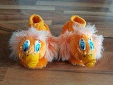 Kinder Kuschel-Hausschuhe Hüttenschuhe Puschen Plüsch Motiv Ente Unisex 22 / 23