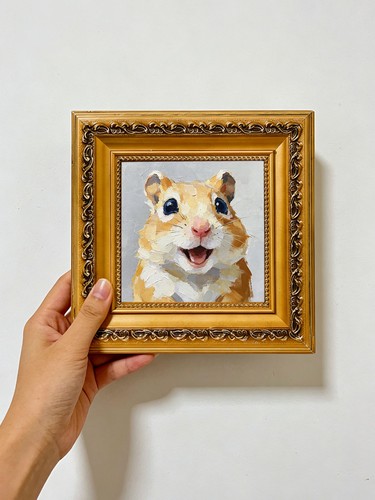 Glücklicher hamster lächelnd - glücklicher,