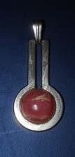 Vintage 835er Silber Anhänger mit Rhodochrorit  i. guter gebrauchter Erhaltung