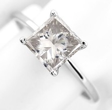 14k Weißgold Ring mit 1.01