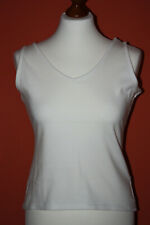 Basic Tanktop Träger-Top Shirt M 38/40 outfit Stretch-Gewebe weiß  Interlock
