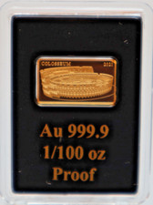 FIDSCHI FIJI: 5 Dollars 2021: COLOSSEUM, BARRENMÜNZE 9999 GOLD, PP, C30