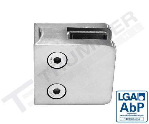 Glashalter edelstahl 45x45mm - edelstahl,