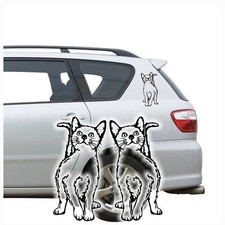Autoaufkleber Katze Katzen Kitty Kätzchen Auto Aufkleber Sticker 2er SET A062 