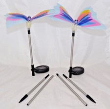 2x SOLITHIA LED Schmetterlinge Gartenleuchte Gartenlampe Solar Fiberglas TOP