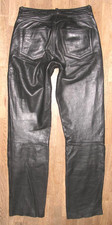 - RABERG - LEDERJEANS / Lederhose in schwarz aus GLATTLEDER ca. W28 / L32