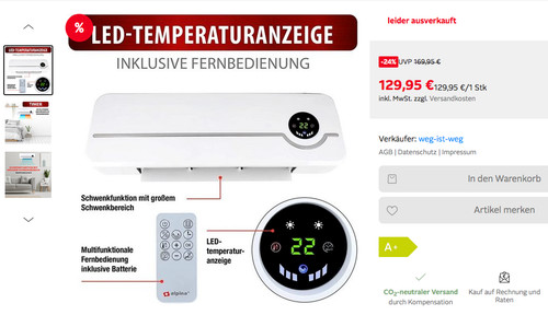 Wandheizgerät und ventilator - und,