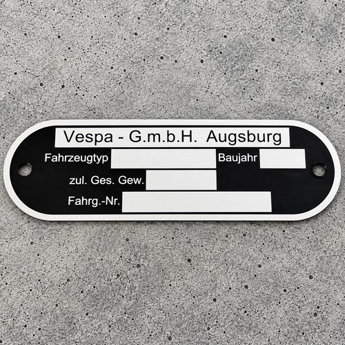 Typenschild passend für vespa - typenschild,