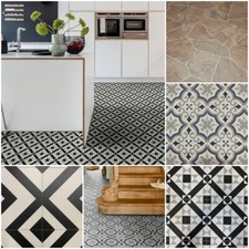 PVC Bodenbelag Meterware Fliesen Optik vielen Motive und Größen 2m Breite