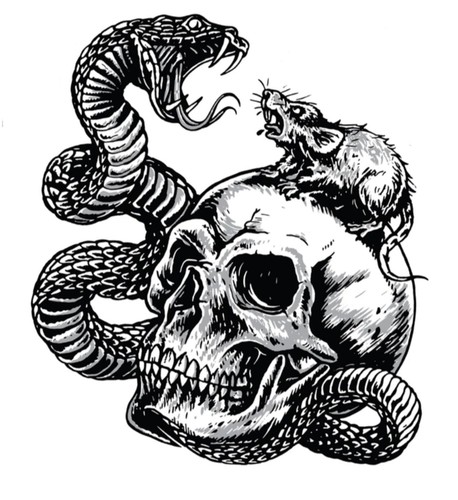 Aufkleber totenkopf ratte - aufkleber,
