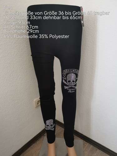 Totenkopf glitzer leggins - totenkopf,
