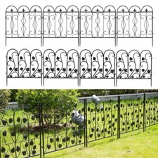 5 Stück Teichzaun Gartenzaun Steckzaun Metall Randzaun Teich Zaun 3-Form 3m