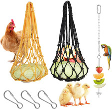 Hühnerfutterautomat Netzbeutel Gemüsehalter 2er Set Hühnerzubehör
