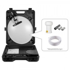 Megasat Camping Sat Anlage im Koffer 40cm Spiegel LNB Kabel und Saugfuß