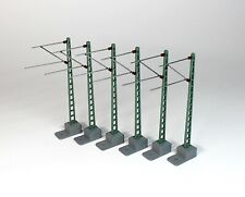 6x Oberleitungsmast Streckenmast Gittermast für Märklin H0 mit Stecksockel - NEU