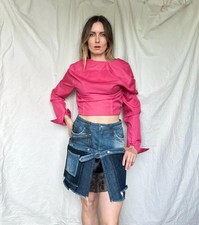 Michiko Koshino 2000s Deconstructed Denim Skirt (S–M) | Vintage Jeansrock