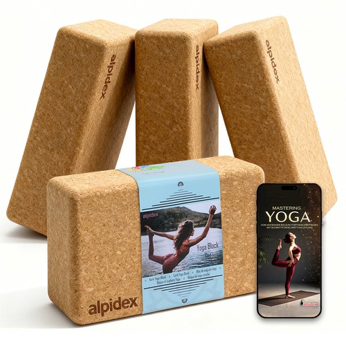 Yogablöcke kork 2er 4er set - yogablöcke,