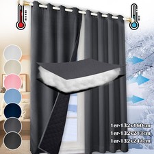 Thermovorhang 132x244cm Blickdicht Türvorhang Ösen Thermo Gardinen Kälteschutz