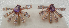 Amethyst, Topas - Ohrhänger, Ohrstecker    Sterlingsilber 925  rose vergoldet