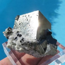 Mineralien *** Außergewöhnliche Kubische Pyrit Mit Quarz Aus Peru