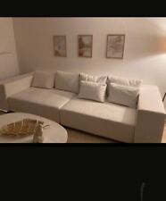 DELIFE Couch Marbeya Weiss 290x110 cm mit Schlaffunktion Big-Sofa